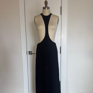 Marika Vera Black Cutout Column Dress Open Back Minimal Maxi